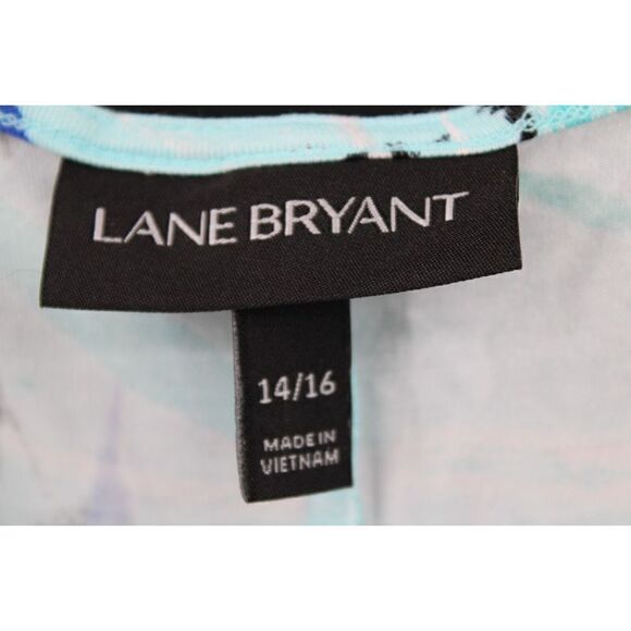 LANE BRYANT 14/16 ABSTRACT PRINT SMOCKED WAIST SUMMER DRESS - Picture 7 of 8